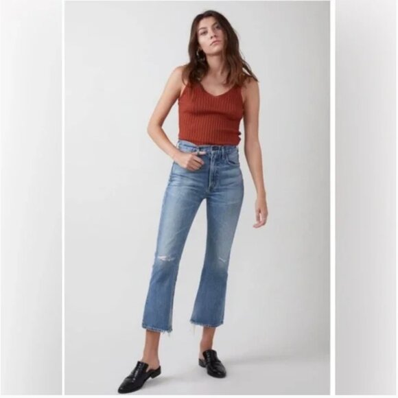 Citizens Of Humanity Estella High Waist Ankle Flare Light Denim Jeans Size 26 - Picture 1 of 10